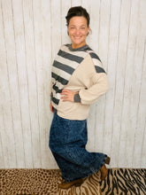 Tessa Bold Stripes Stone/Charcoal Top