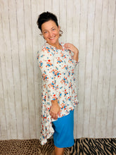Dramatic High-Low Tunic -Small Floral Print