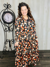 Kaylee Collared Black & Floral Dress