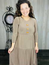 Tonya & Wood Button Dress- Toffee