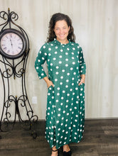 Cute & Comfy Polkadot Dress- Green