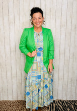 Mallory Light Blue & Green Patchwork Dress
