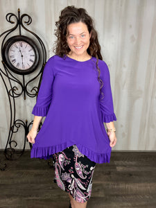 Maria Ruffle Tunic-Purple