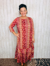 Burgundy Dream Ruffle Hem Dress