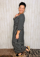 Lillian Striped Dress- Black