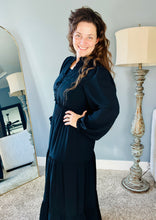 Nicole Smocked Waist Dress- Black