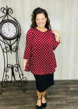 Marissa Burgundy Polkadot Tunic