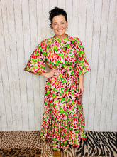 Olives & Pink Button Dress