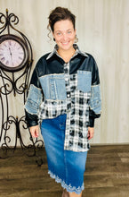 Pleather & Denim Shacket