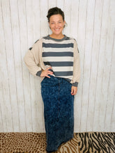 Tessa Bold Stripes Stone/Charcoal Top