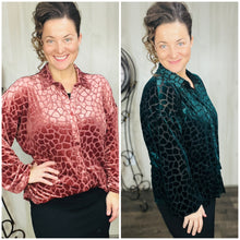 Animal Print & Burnout Velvet Top