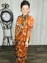 Orange & Floral Sequin Overlay Dress