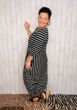 Lillian Striped Dress- Black