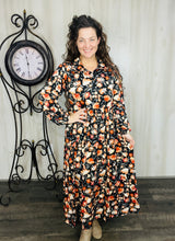Kaylee Collared Black & Floral Dress