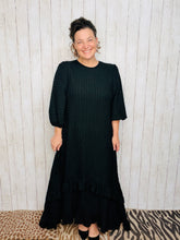 Michella High Low Dress-Textured Black