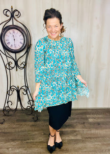 Teal & Animal Print Tunic