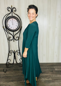 Hunter Green Handkerchief Love Dress