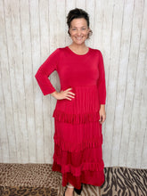Misty Ruffle Tiered Dress- Red