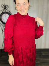 Ruffles & Class Dress- Burgundy