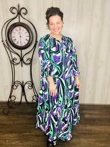 Suzanne Purple & Green Dress