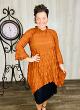 Regina Textured Tunic- Rust