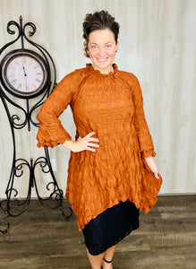 Regina Textured Tunic- Rust