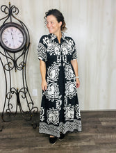 Melanie Boho Smocked Front Dress-Black