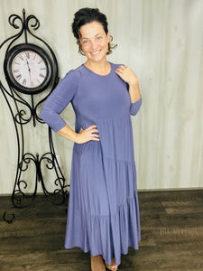 Tonya Marie Tiered Dress-Violet