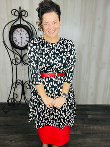 Black & Ivory Animal Print Tunic