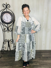 Cheri Patchwork Dress- Black & White