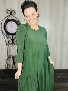 Tonya Marie Tiered Dress- Olive