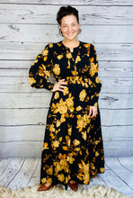 Natasha Smocked Waist Dress- Black Floral