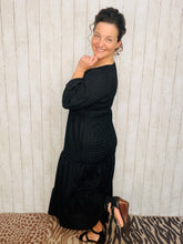 Mallory Black Textured Dress