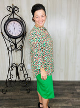 Valarie Green & Coral Top