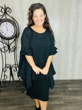Stacy Woven Solid Blouse-Navy & Black