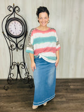 Marci Fringe Long Jean Skirt