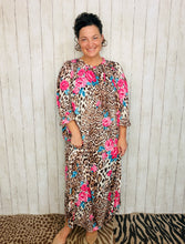Power On The Day Dress-Leopard & Roses