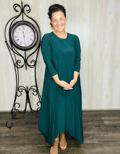 Hunter Green Handkerchief Love Dress