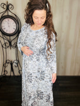 The Elegance Dress- Blue Mixed Print