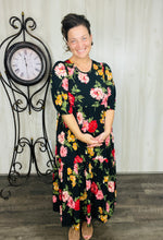 Jenna Black & Pink Floral Dress