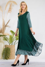 Michella Hunter Green & Animal Print Dress
