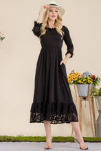 Rachel Ruffle & Lace Dress- Black
