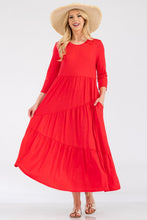 Tonya Marie Tiered Dress- Light Red