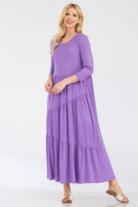 Tonya Marie Tiered Dress-Purple