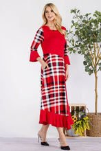 Kelly Midi Dress- Red Christmas Plaid