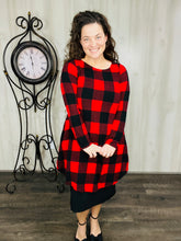 Nilah Buffalo Plaid Tunic- Red or Black & White