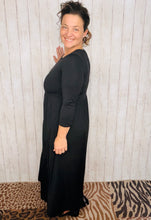 Tonya Marie Tiered Dress- Midi Length-Black