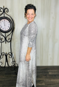 Creamy Animal Print Dress