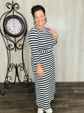 Ribbed Lounge Dress- Black & White