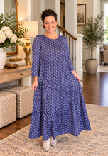 Tonya Marie Tiered Dress-Blue & Purple